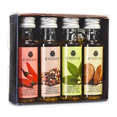 Abbildung von Natives Olivenöl Extra &quot;4 Gewürze&quot; La Chinata (4 x 25 ml)
