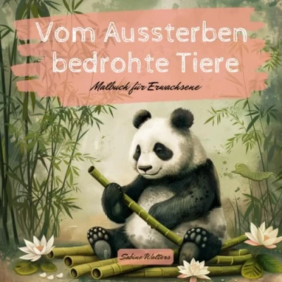 Abbildung von Vom Aussterben bedrohte Tiere: Malbuch für Erwachsene
