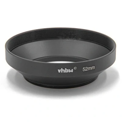 Abbildung von vhbw Gegenlichtblende Weitwinkel passend für Panasonic Lumix G Vario 45 150 mm 4.0 5.6 Asph. OIS Kamera Objektiv Metall 52mm schwarz