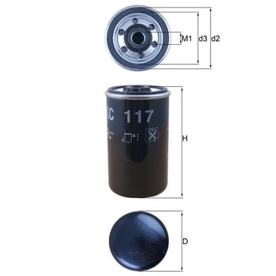 Abbildung von MAHLE ORIGINAL KC 117 Kraftstofffilter Anschraubfilter