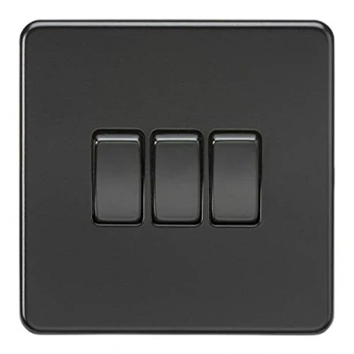 Abbildung von Knightsbridge SF4000MBB Schraubenlos 2 Wege Schalter Wippen, schwarz/schwarz, Light Switch 3G