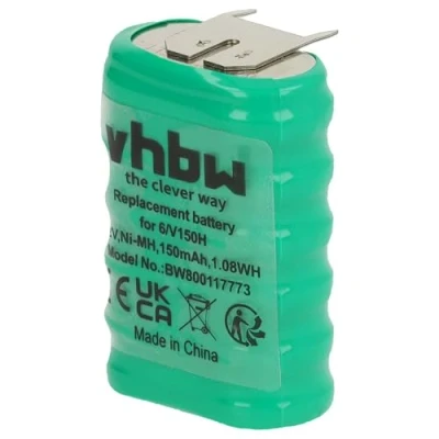Abbildung von vhbw NiMH Ersatz Knopfzellen Akku Typ 6/V150H 3 Pins 150mAh 7,2V kompatibel mit Modellbau Akkus, Solar Leuchten UVM.