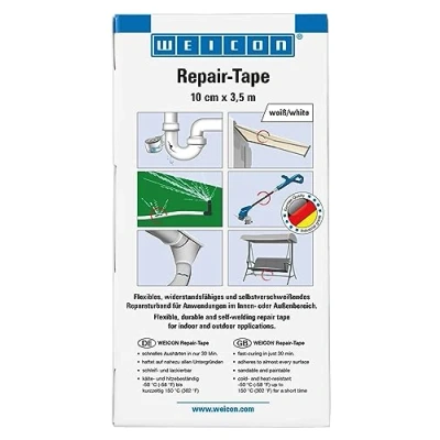 Abbildung von WEICON Repair Tape 10cm x 3,5cm Selbstverschweißendes Reparaturband für Notfallreparaturen an Rohren im Innen und Außenbereich