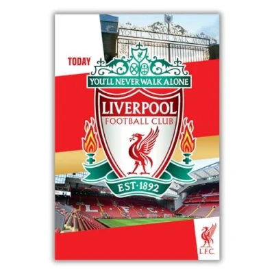 Abbildung von Danilo Promotions LTD Geburtstagskarte Liverpool Football Club mit Aufklebern, um Ihr Alter und Ihren Namen zu personalisieren, Rot
