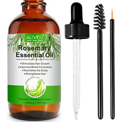 Abbildung von Rosmarinöl für das Haarwachstum &amp; Hautpflege,100% reines ätherisches Bio,Rosmarinöl Augenbrauen und Wimpern, nährt die Kopfhaut, stimuliert (120 ml (1er Pack))