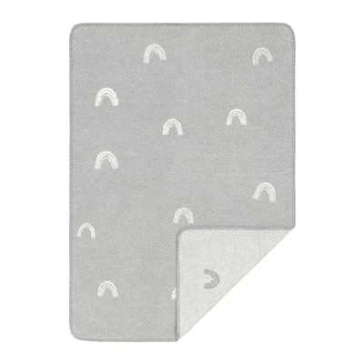 Abbildung von LÄSSIG Babystrickdecke Kuscheldecke Babydecke gewebt 100% Bio Baumwolle GOTS/Woven Blanket Rainbow grey