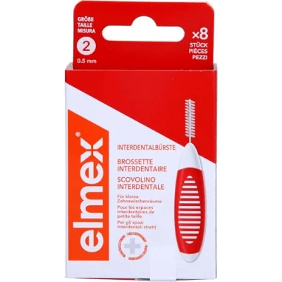 Abbildung von elmex Interdentalbürsten rot, Größe 2, 0,5 mm 8 St