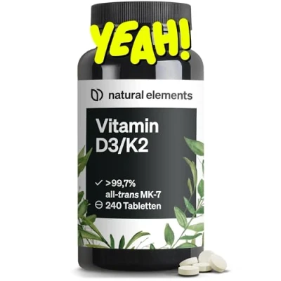 Abbildung von Vitamin D3 + K2 &gt; 99,7% all trans MK 7 &amp; 2000 IE 240 Tabletten hochdosiert, optimal bioverfügbar ohne unnötige Zusätze in Deutschland produziert St