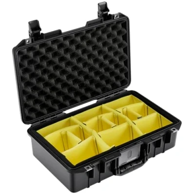 Abbildung von PELI 1485 Air Leichter Schutzkoffer für DSLR Kardanringe and Anderes Fragiles Equipment, Wasser und Staubdicht, 18L Volumen, Mit gepolstertem Einteilungssystem, Farbe: Schwarz