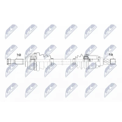 Abbildung von NTY NPW RE 138 Antriebswelle Vorderachse links 660 RENAULT: Clio 3, Modus / Grand Modus, III Grandtour