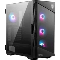 Abbildung von MSI MPG VELOX 100R Mid Tower PC Gehäuse, geeignet für E ATX Mainboards, Front aus gehärtetem Glas, 4x 120mm ARGB Lüfter, Mystic Light, unterstützt 2x 360mm Kühler &amp; seitliche Lufteinlässe