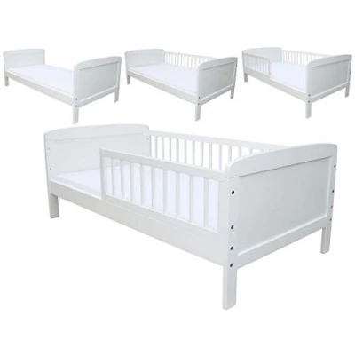 Abbildung von Micoland Kinderbett Juniorbett 160x70 cm mit Matratze umbaubar weiß