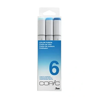Abbildung von COPIC Sketch Marker Set &quot;Color Fusion 6&quot;, 3 Farben, professionellee Pinsel mit einer flexiblen und mittelbreiten Spitze