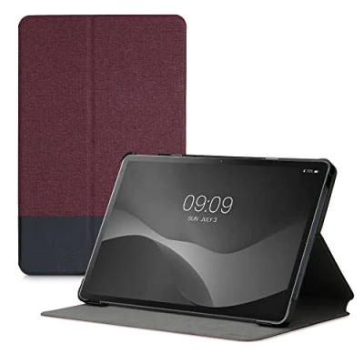 Abbildung von kwmobile Schutzhülle kompatibel mit Lenovo Tab P11 Hülle Slim Tablet Cover Case Ständer Dunkelrot Schwarz