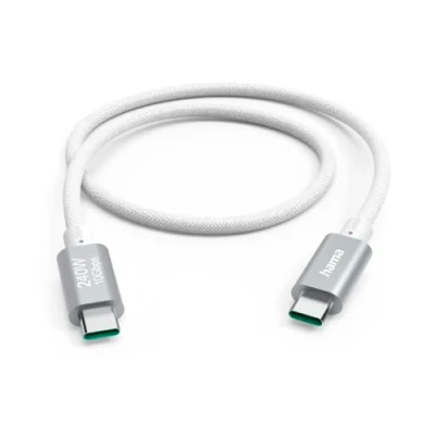 Abbildung von Hama USB C Kabel 1,50 m (Schnellladekabel auf C, mit E Mark Chip, High Speed 10 Gbit/s Datenübertragung, 3.2 Gen2, Full Featured, für PC, MacBook, Smartphone etc.) weiß