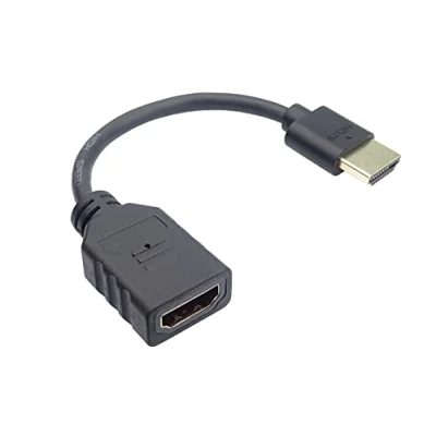 Abbildung von PremiumCord Flexi Adapter HDMI Stecker auf Buchse zum flexiblen Anschließen des Kabels an das Fernsehgerät