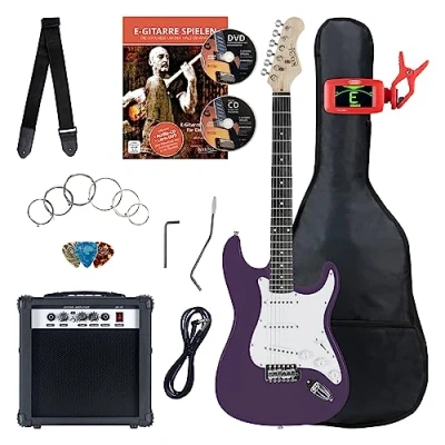 Abbildung von Rocktile E Gitarre ST Pack Komplettset Ideal für kommende Gitarren Stars!, Komplettset, inkl. 10 Watt (RMS) Verstärker und Stimmgerät