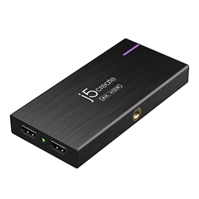 Abbildung von j5create 4K Game Video Capture Card mit PD 60W Pass Through Charging, Streaming und Aufnahme von auf PS5, PS4, Xbox, Switch, Arbeit OBS, Twitch, YouTube (JVA14)