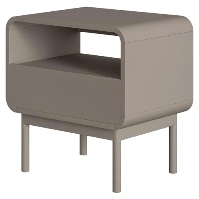 Abbildung von Selsey Nachttisch Beistellschrank Beistelltisch Nachtschrank 54 cm Mit Schublade Und Fach Dunkelbeige Holzerne Beine ORO