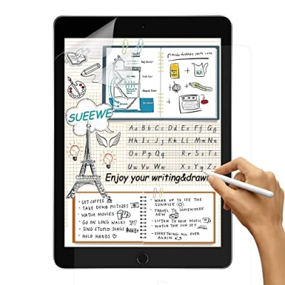 Abbildung von [2 Stück] Like Matt Paper Folie für iPad 6./5. Generation &amp; Air 2/1 Pro 9,7, Papier Gefühl zum Zeichnen Schreiben Skizzieren, mit 2 Spitzen Apple Pencil USB C 2./1.