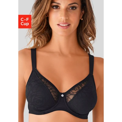 Abbildung von Lascana Minimizer Bra Bügel BH, Damen, Größe: 80D, Black