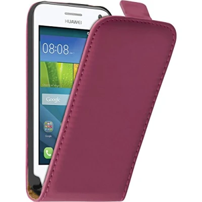 Abbildung von PhoneNatic Kunst Lederhülle kompatibel mit Huawei Y360 Flip Case pink Cover