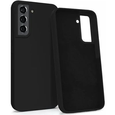 Abbildung von MyGadget Hülle für Samsung Galaxy S22 Gummierte Handyhülle [ 3 Layer Struktur ] Schutzhülle mit Soft Inlay &amp; Hardcase Cover außen Schwarz