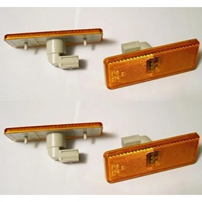 Abbildung von 4 x LED Reflektoren Seite Marker Leuchten für Actros Atego Axor Bernstein E11 markiert OEM ersetzen 0005445211/311/411