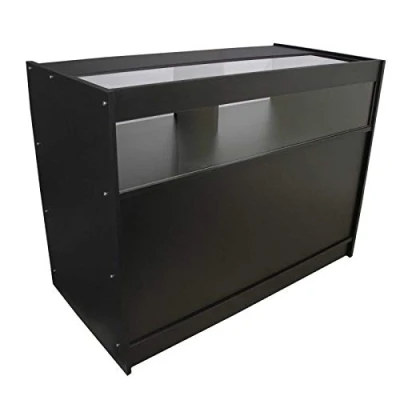 Abbildung von MonsterShop B1200 Laden Theke Verkaufstheke Verkaufstisch Tresen Empfang Rezeption Büronöbel Ladenmöbel 120cm B x 60cm T 90cm H in Schwarz