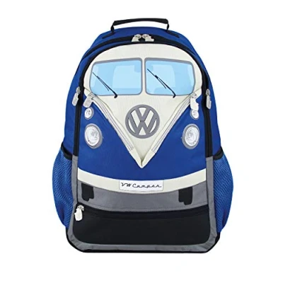 Abbildung von VW Collection by BRISA Rucksack Volkswagen Schulrucksack im T1 Bulli Bus Design, großer Wanderrucksack in Blau, 30L