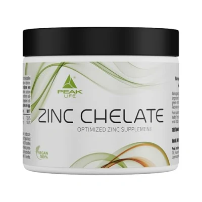 Abbildung von PEAK Zink Chelat 180 Tabletten I 360 Portionen 90g Packung hohe Bioverfügbarkeit dank Form mit Kupfer optimiert Haut, Haare, Nägel normale Funktion des Immunsystems 90 g