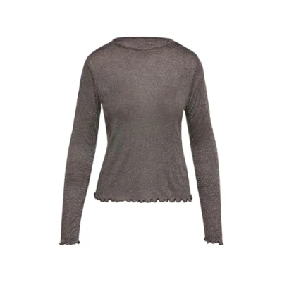 Abbildung von Jersey Shirt mit Glitzergarn aubergine M