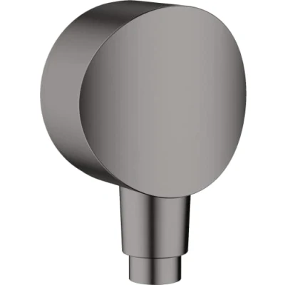 Abbildung von hansgrohe Wandanschluss FixFit S, Schlauchanschluss mit Rückflussverhinderer, Brushed Black Chrome