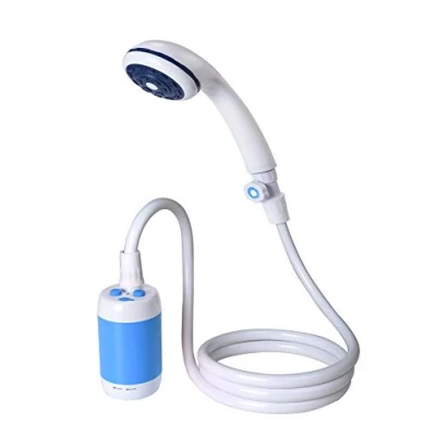 Abbildung von Camping Dusche tragbare Outdoor Handheld Elektrische Dusche, Wasser Flow Stalls Anpassung, 4800 mAh Akku, Contol und Shut Off Ventil für Duschen, Waschen, Reinigung, etc.（Blau）