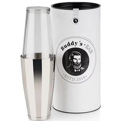 Abbildung von Buddy&#039;s Cocktail Shaker Bar Boston, Edelstahl, Glas, 700 ml Becher + 400 Edelstahl poliert