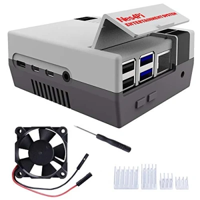 Abbildung von DVOZVO Retro Gaming Nes4Pi Gehäuse für Raspberry Pi 4 Model B, mit Lüfter Kühlkörper B