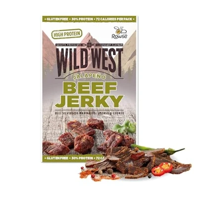 Abbildung von Wild West Beef Jerky, 25g Jalapeno Rindfleisch, Jerky high Protein Trockenfleisch, Snack