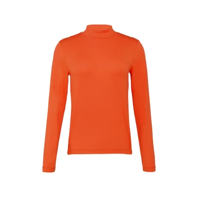 Abbildung von s.Oliver Schmal Geschnittenes Langarmshirt, Damen, Größe: 36, Orange