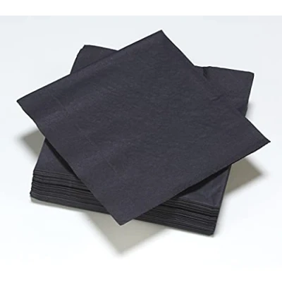 Abbildung von LE NAPPAGE ARTS DE LA TABLE Papierservietten, 33 x cm, 2 lagig, Schwarz FSC, Zellulose, 50 Stück