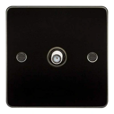 Abbildung von Knightsbridge FP0150GM FPAV0150GM Sat TV Ausgang (nicht isoliert), flache Blende, 1 G, 230 V, Gunmetal