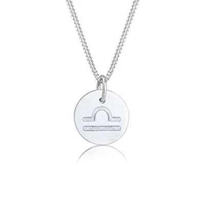 Abbildung von ELLI Halskette Sternzeichen Waage Astro Symbol MATT 925 Silber Halskette, Damen, Größe: 45,