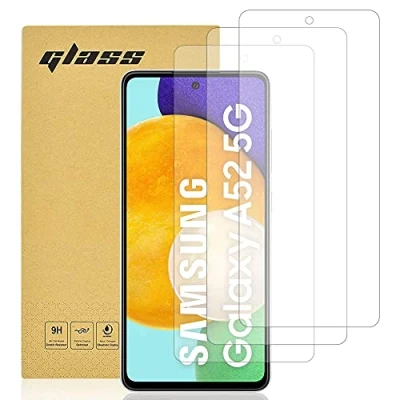 Abbildung von Totill 3 Stück für Samsung Galaxy A52 and A52S Schutzfolie, Frei von Kratzern, 9H Härte, HD Displayschutzfolie, Ultra klar, Ultrabeständig, Panzer Schutz Glas Splitterfest schutzglas 5G