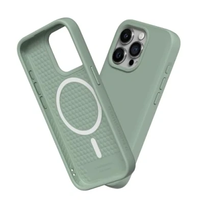 Abbildung von RhinoShield Case kompatibel mit [iPhone 15 Pro] SolidSuit MagSafe Stoßdämpfende &amp; schlanke Schutzhülle Premium Finish 3.5 Meter Fallschutz Salbeigrün