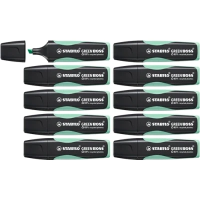 Abbildung von Umweltfreundlicher Textmarker STABILO GREEN BOSS Pastel 10er Pack Hauch von Minzgrün