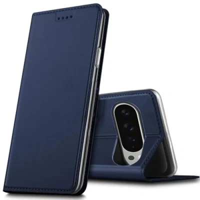Abbildung von Verco Handyhülle für Google Pixel 9, Premium Handy Flip Cover 9 Hülle [integr. Magnet] Book Case PU Leder Tasche, Blau