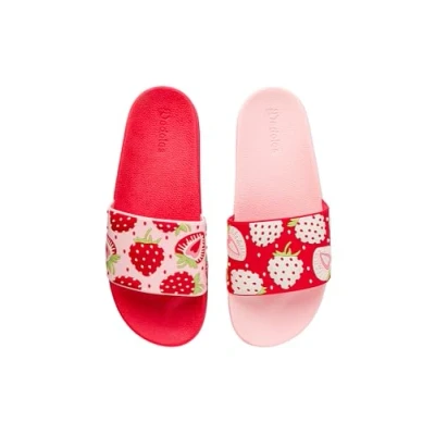 Abbildung von Dedoles Badeschuhe &amp; Hausschuhe viele lustige Designs Bücher Kaffee Katze Party Pizza Dackel Fuchs Panda Delfin Geschenk, Farbe: Leckere Erdbeeren, Gr.: 39 EU