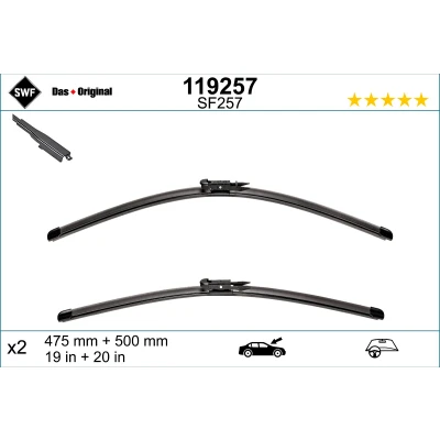 Abbildung von Scheibenwischer Swf Visioflex 119257 vorne Rahmenlos MINI: Countryman, Paceman, Coupe