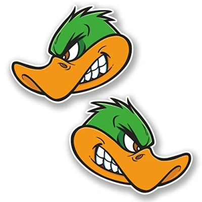 Abbildung von 2 x 10 cm Angry Duck Vinyl Aufkleber Helm Laptop Auto Motorrad Vogel #5614 (10 breit 8 hoch)