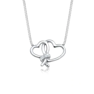 Abbildung von Elli DIAMONDS Halskette Damen Herz Liebe mit Diamant (0.045 ct.) in 925 Sterling Silber
