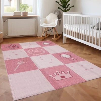 Abbildung von Teppich Prinzessin Design, SIMPEX24, Rechteckig, Höhe: 7 mm, Kinderzimmer Design Rutschfest Waschbar